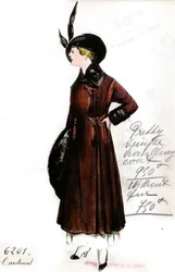 Der Entwurf des Reisemantels Kardinal